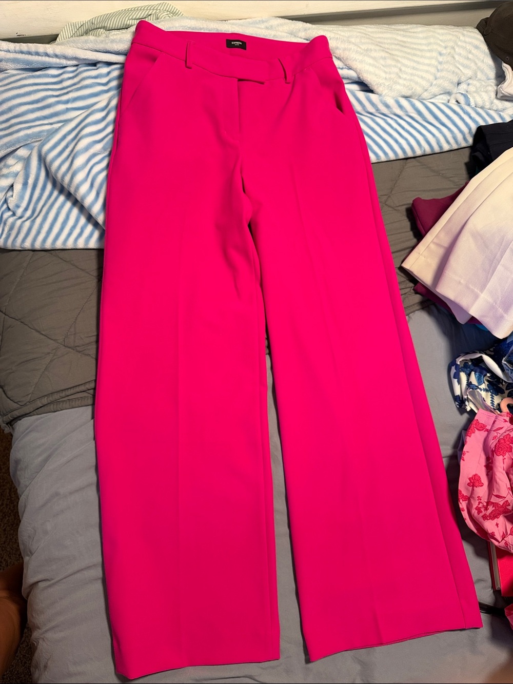 Express Hot Pink Wide-Leg Dress Pants